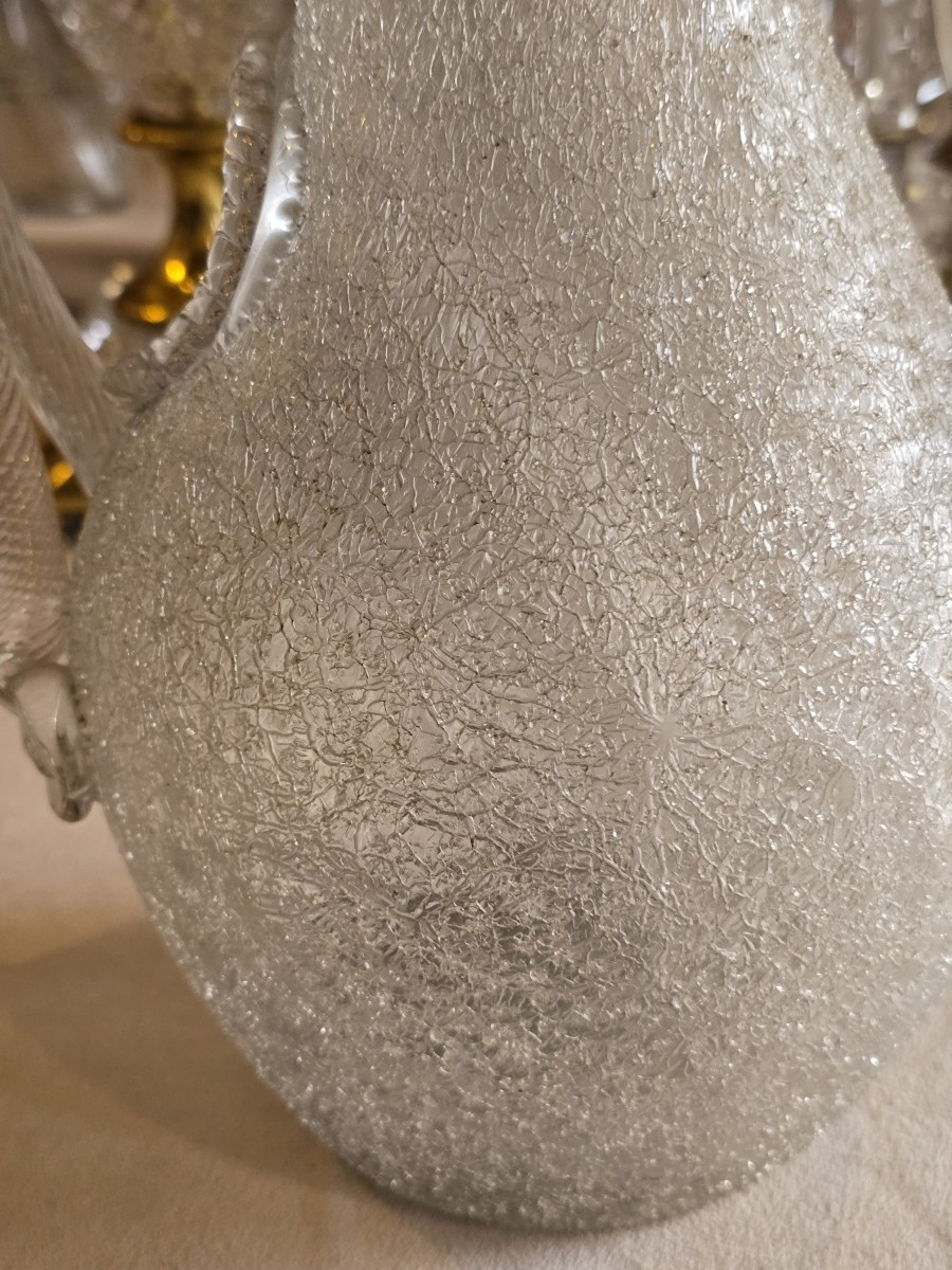 Ancien Pichet,  Broc à Rafraichir En verre soufflé Baccarat -photo-3