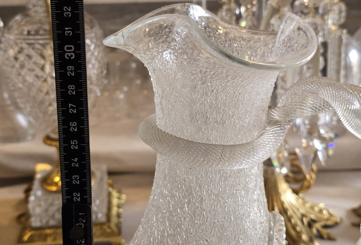 Ancien Pichet,  Broc à Rafraichir En verre soufflé Baccarat -photo-6
