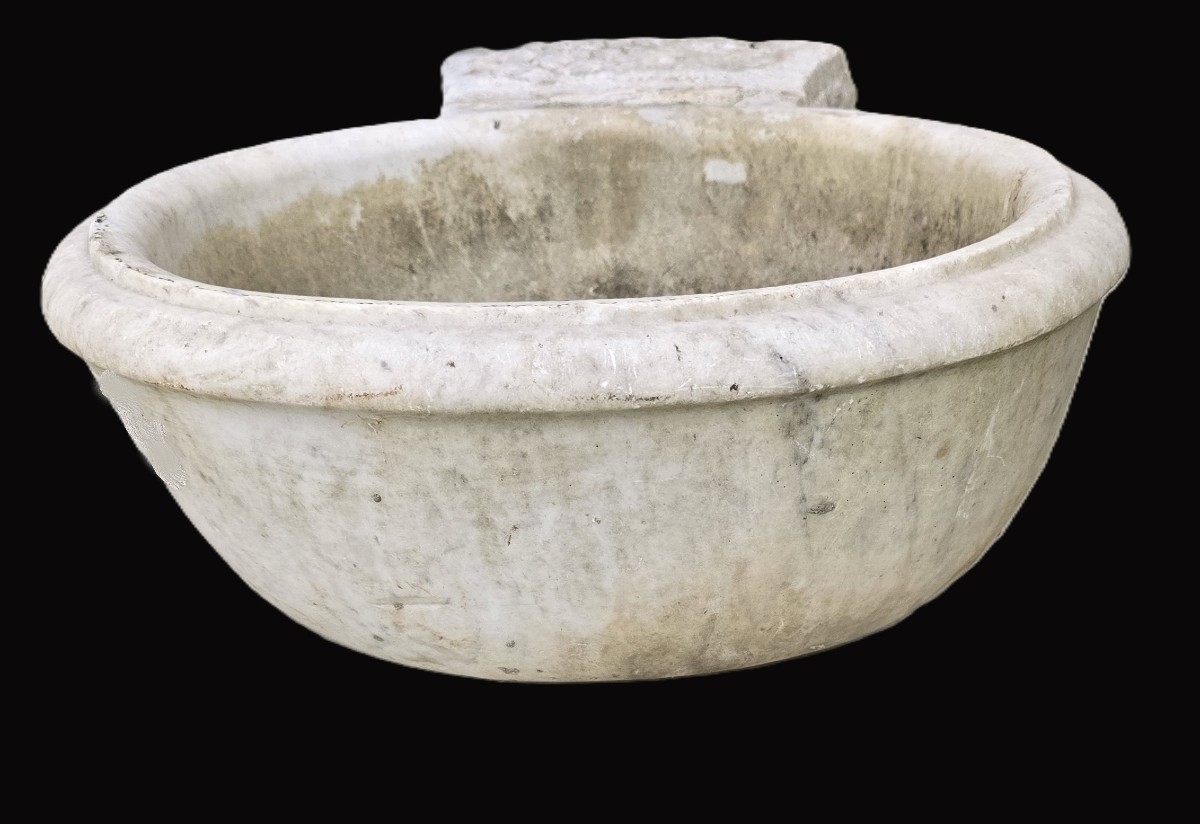 Ancien lavabo en marbre blanc de Carrare, XIXᵉ siècle-photo-4