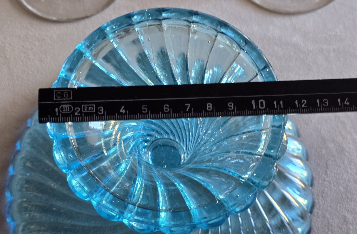 Ancient Moulded Glass Fruit Bowl By Baccarat, “bamboo” Model-photo-5