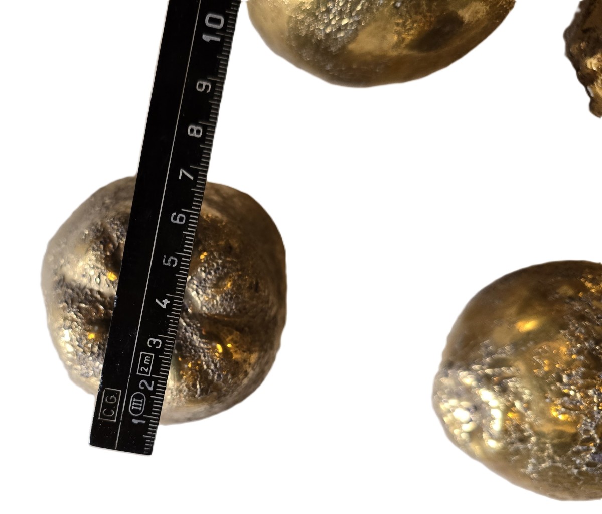 Centre de table sculptural avec fruits en céramique dorée, Italie, années 1980-photo-7