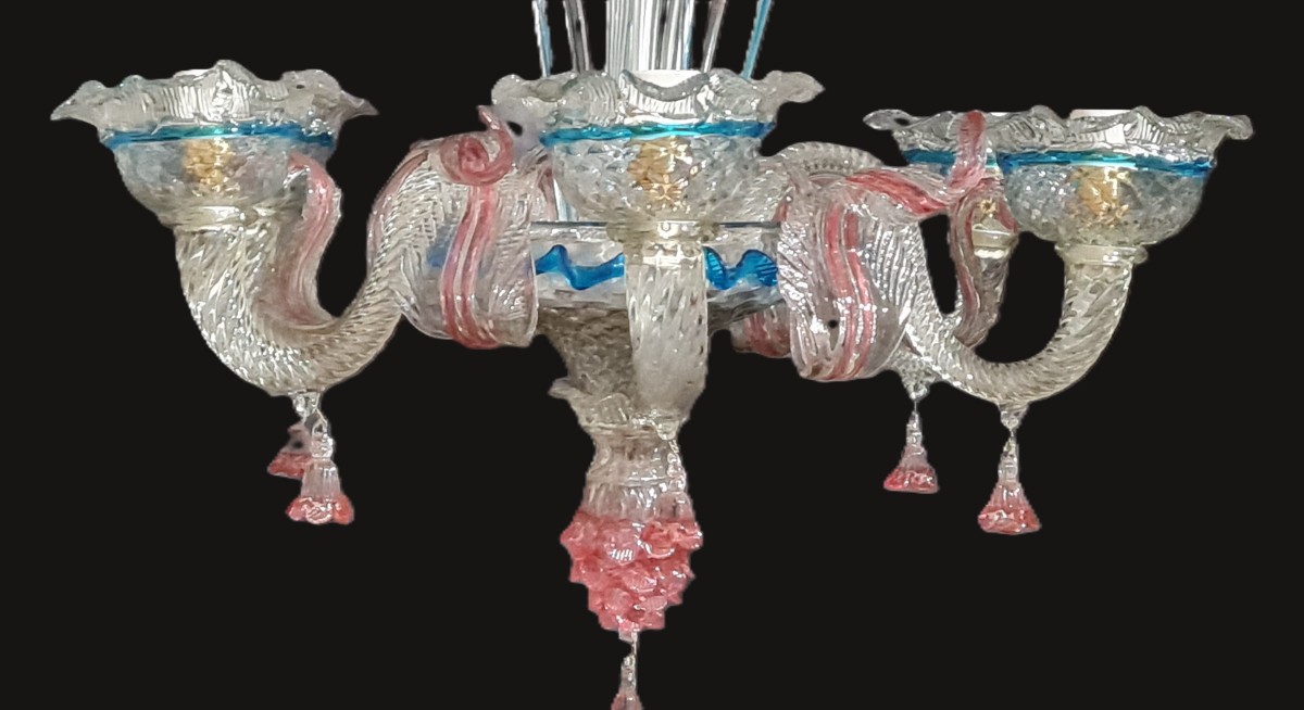 ancien lustre de Murano en verre soufflé  -photo-2