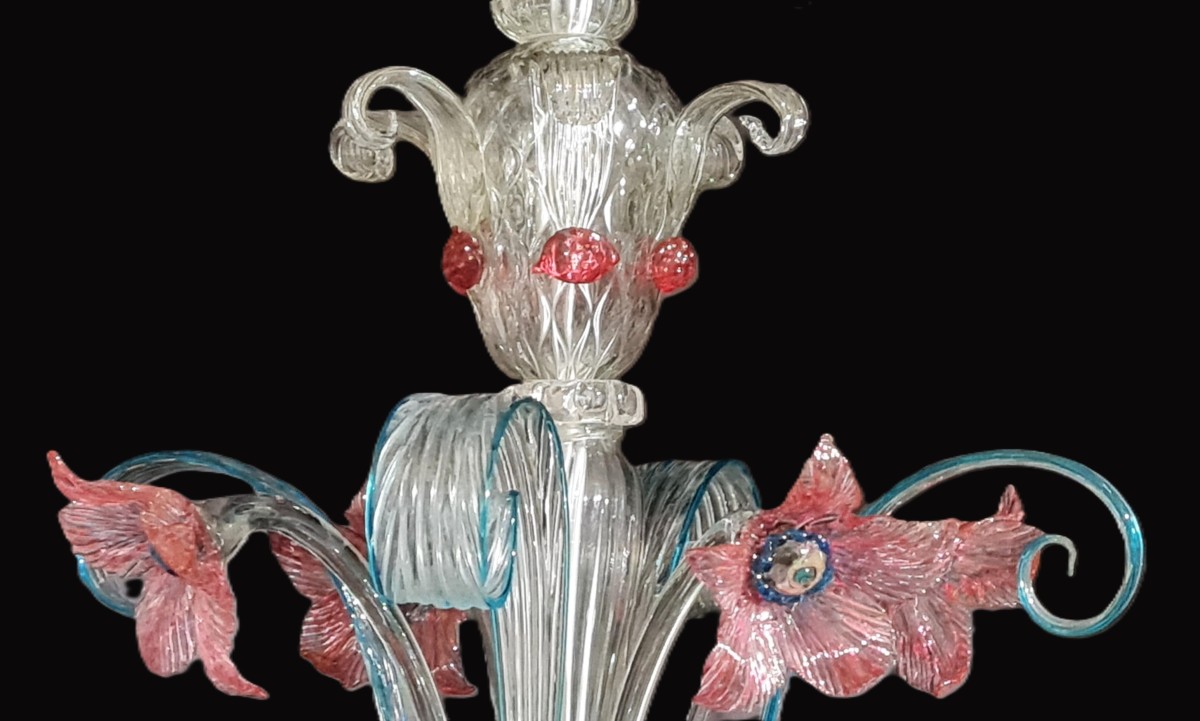 ancien lustre de Murano en verre soufflé  -photo-3