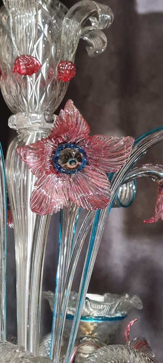 ancien lustre de Murano en verre soufflé  -photo-4