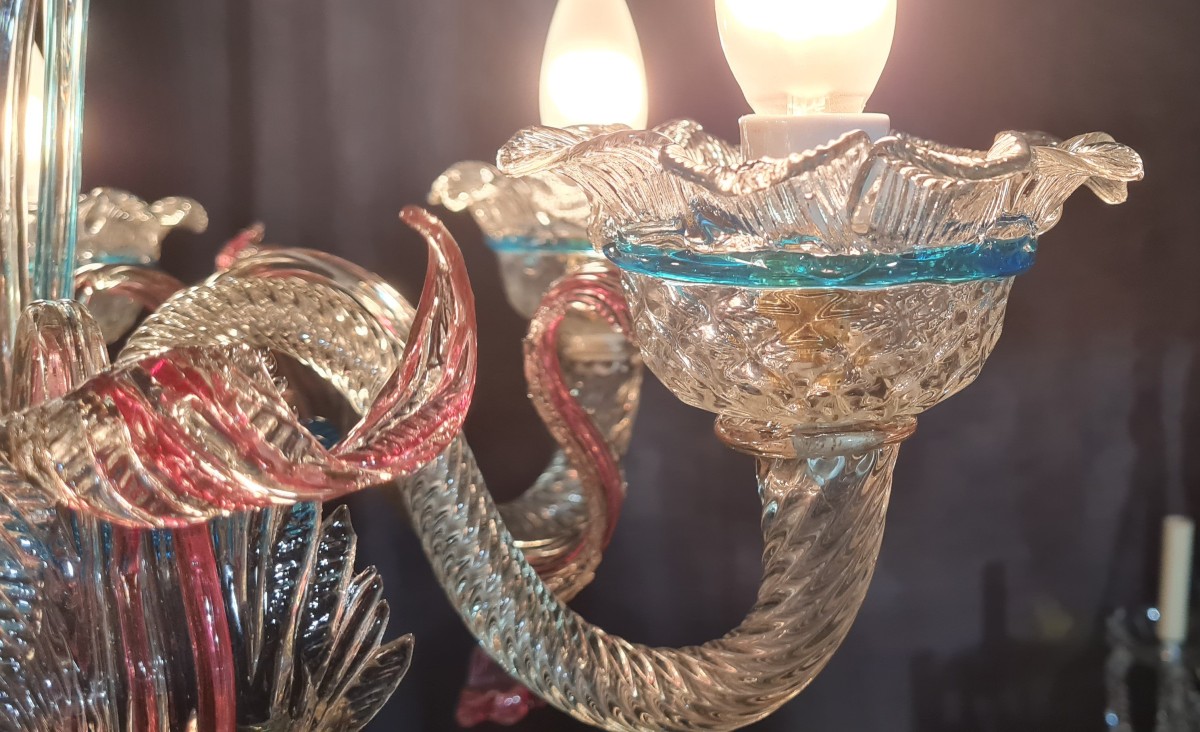 ancien lustre de Murano en verre soufflé  -photo-2