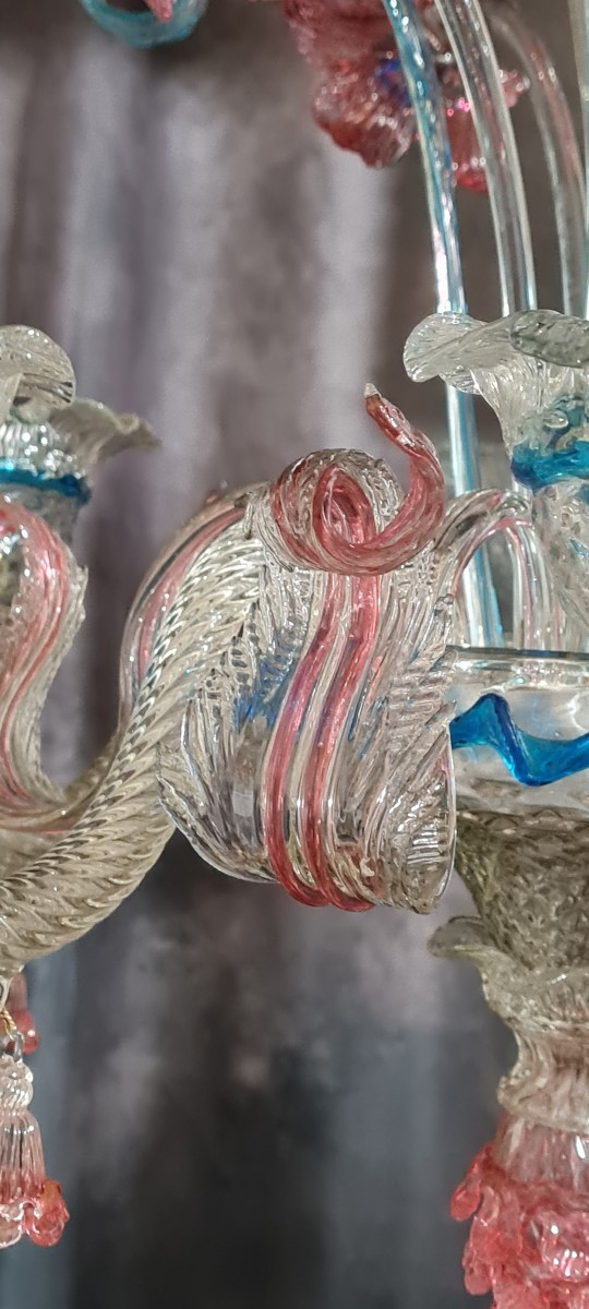 ancien lustre de Murano en verre soufflé  -photo-3
