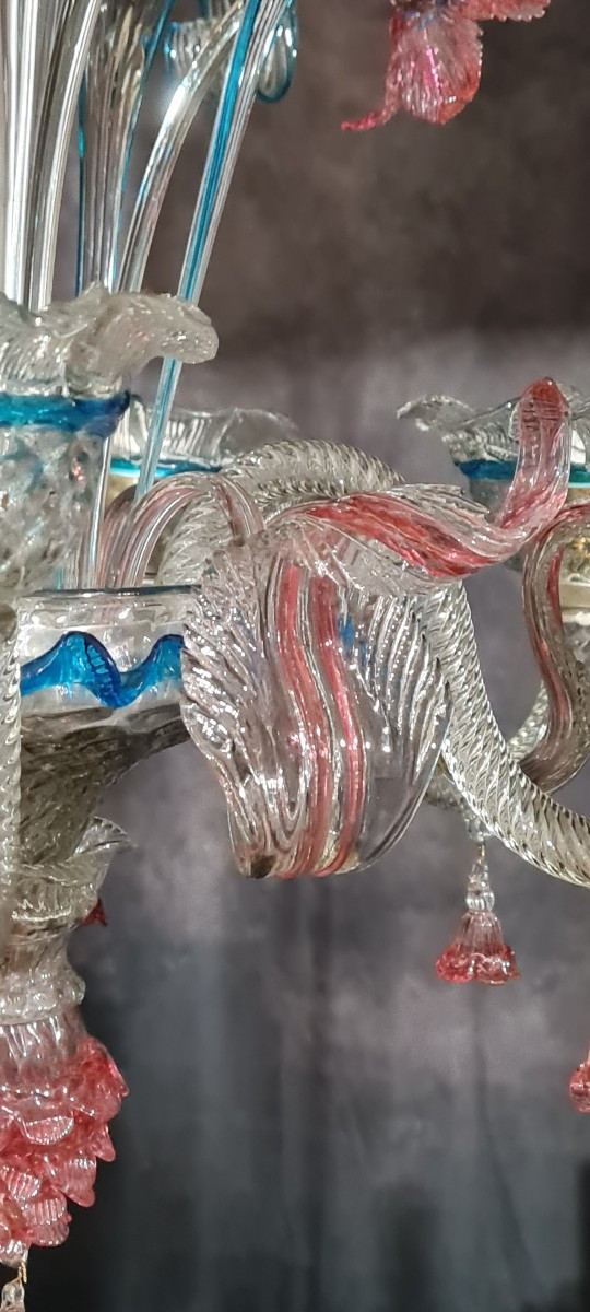 ancien lustre de Murano en verre soufflé  -photo-4