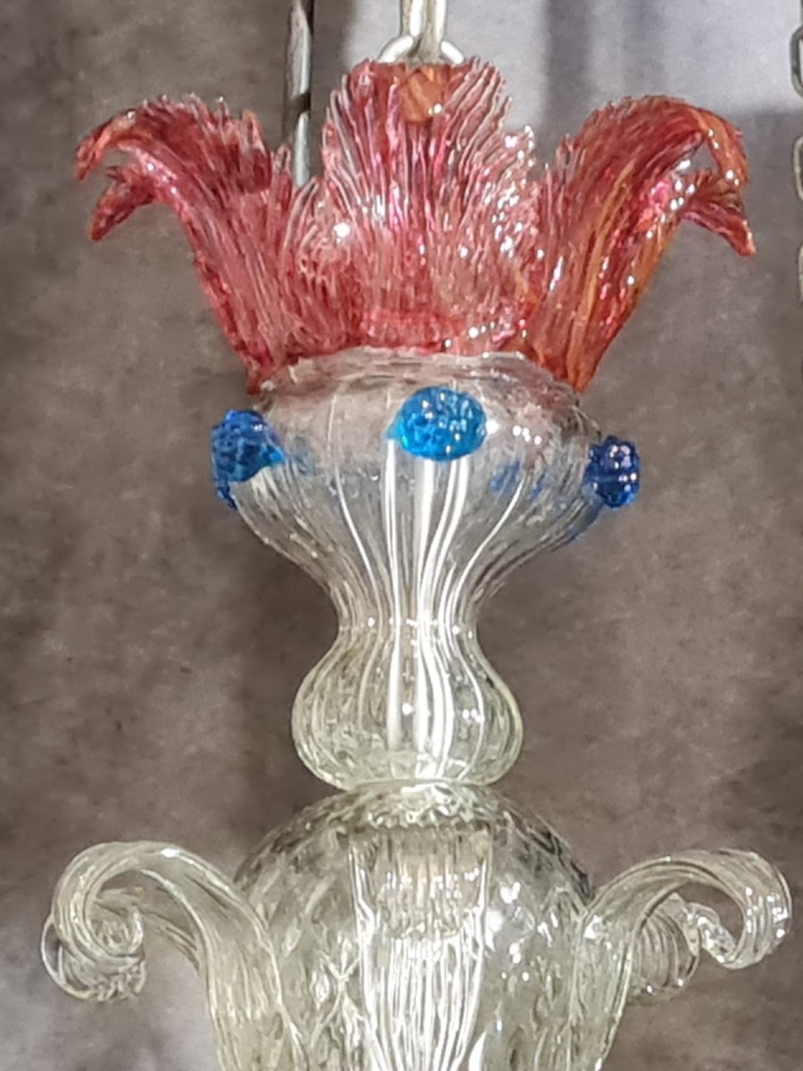 ancien lustre de Murano en verre soufflé  -photo-6