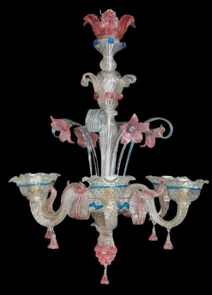 ancien lustre de Murano en verre soufflé  