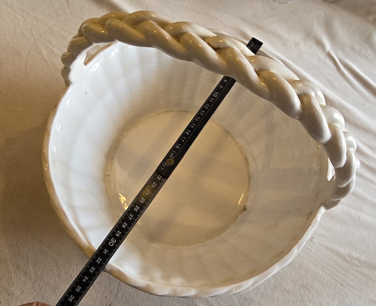 Ancien panier italien en faïence de Bassano-photo-1