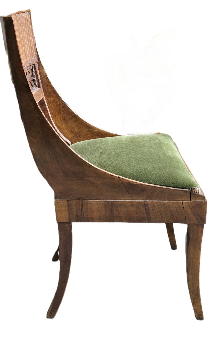 Pair Of Directoire‑style Chairs, Crafted In Italy Around The Mid‑20th Century-photo-4