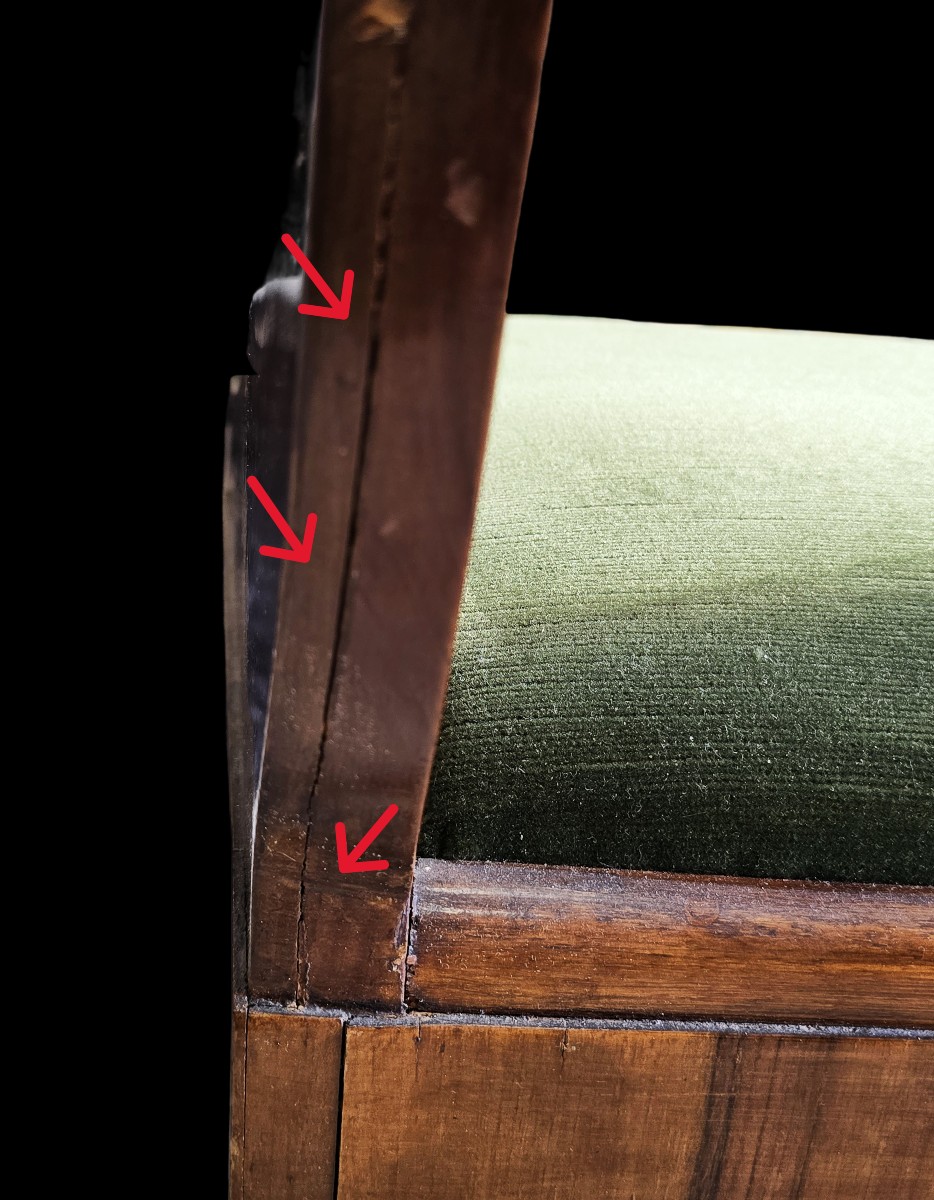 Pair Of Directoire‑style Chairs, Crafted In Italy Around The Mid‑20th Century-photo-5