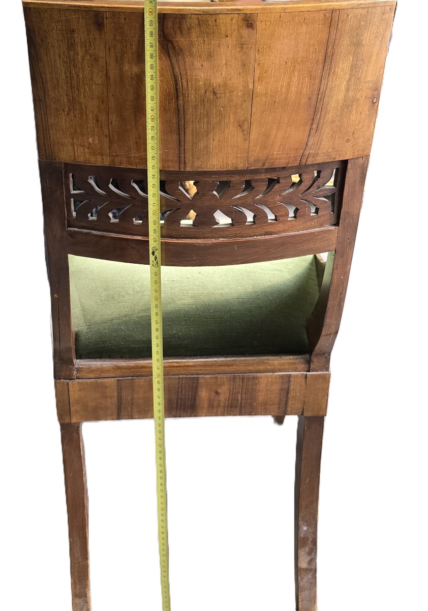 Pair Of Directoire‑style Chairs, Crafted In Italy Around The Mid‑20th Century-photo-6