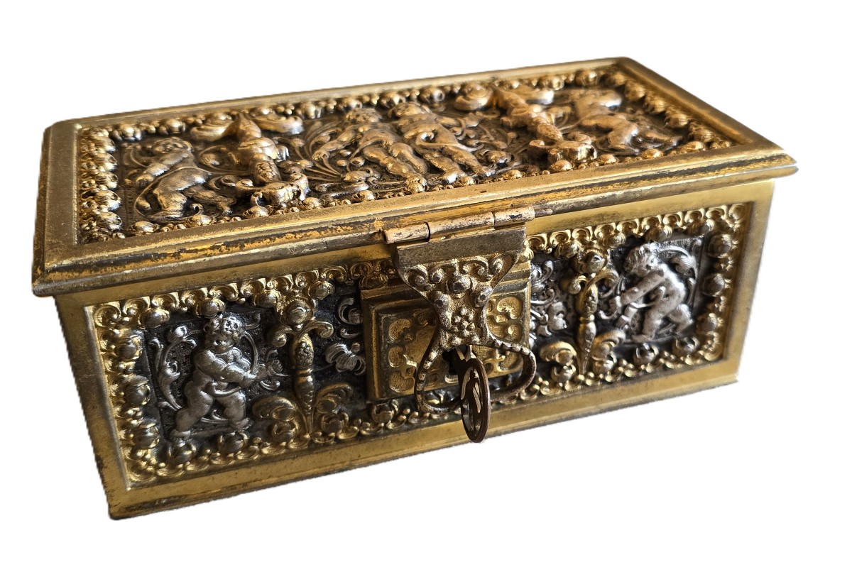 Gilt‑bronze Jewelry Casket By Erhart & Söhne, Germany, Circa 1900