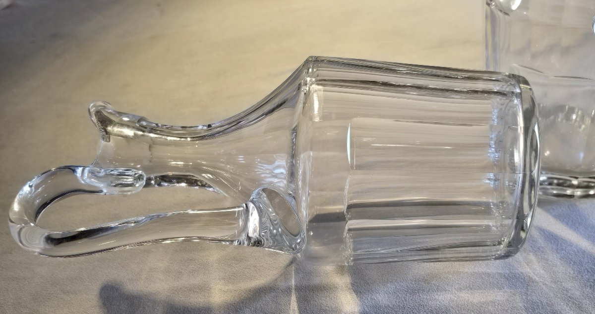 Pair Of Antique Saint‑louis Crystal Ewers  Pitchers-photo-1