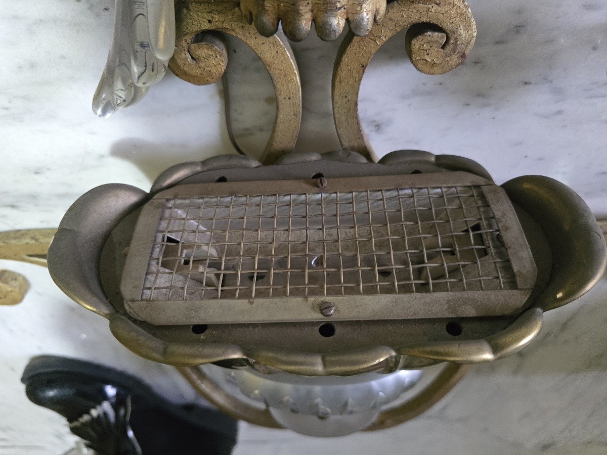 Large Pair Of Vintage Parrot‑themed Iron And Crystal Wall Sconces, Banci, Circa 1980-photo-1