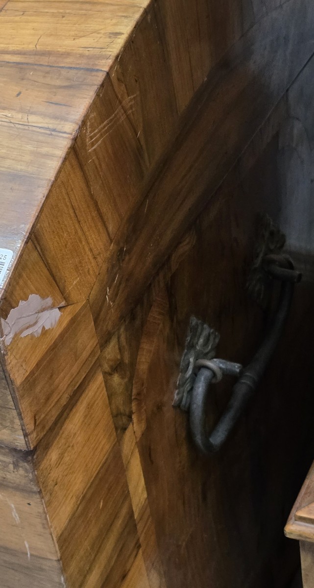 Coffre de marriage ancien en noyer Autriche fin XVIII ème siècle-photo-3