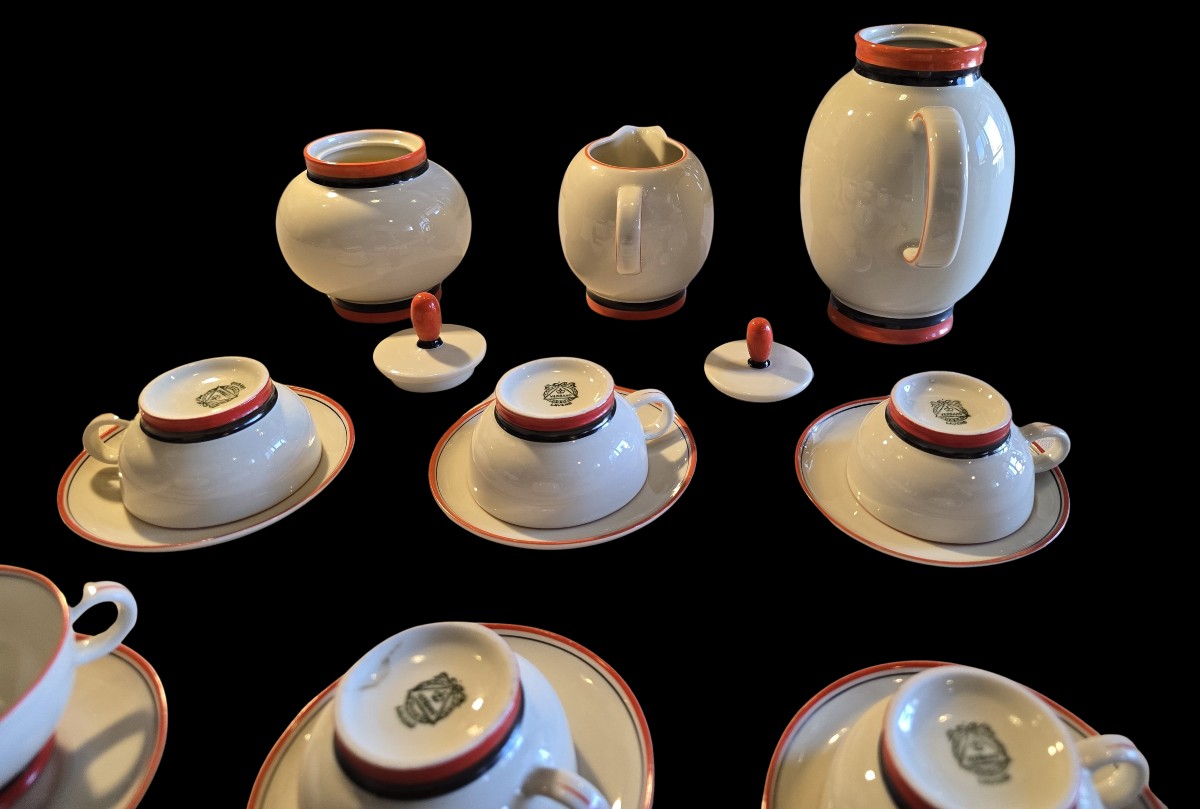 Antique Art Deco Porcelain Coffee Set, Italy, Guido Andlovitz, Laveno-photo-2
