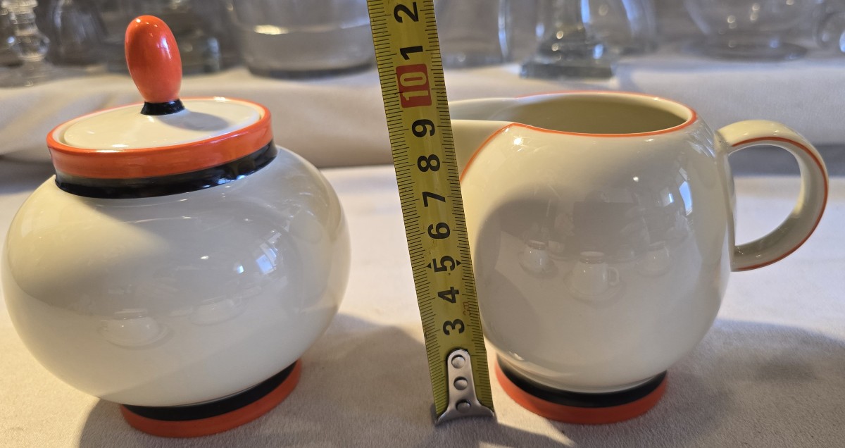 Antique Art Deco Porcelain Coffee Set, Italy, Guido Andlovitz, Laveno-photo-5