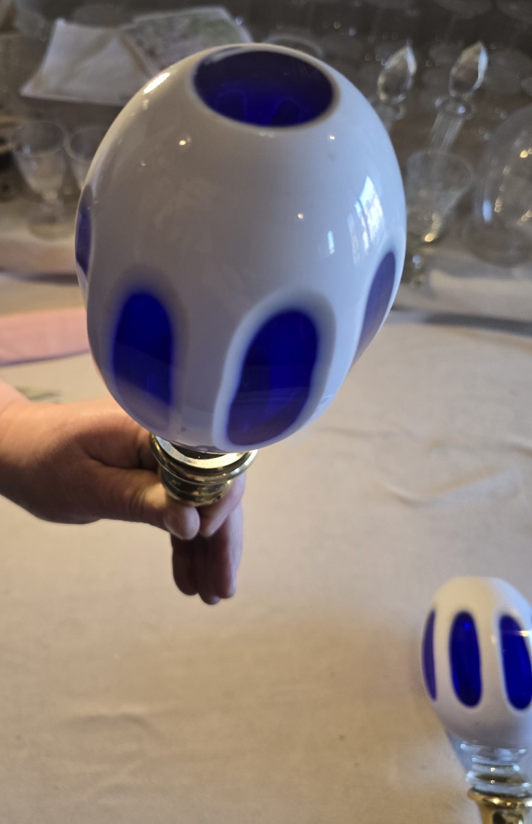 Pair Of Antique Bohemian Crystal Stair Finials-photo-1