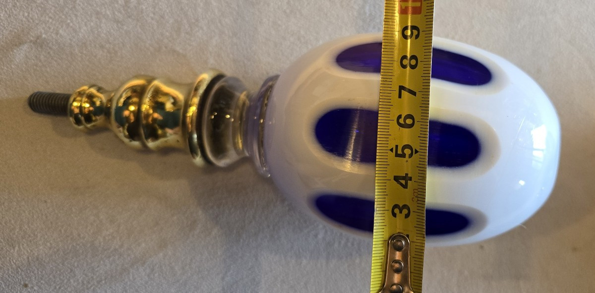 Pair Of Antique Bohemian Crystal Stair Finials-photo-2