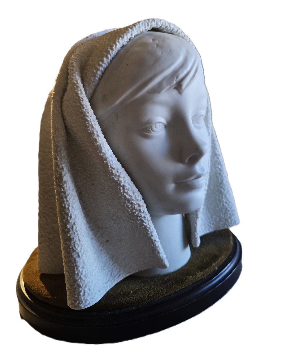 Head Of A Young Veiled Woman – Early Lladró Biscuit, 1969‑1985-photo-2
