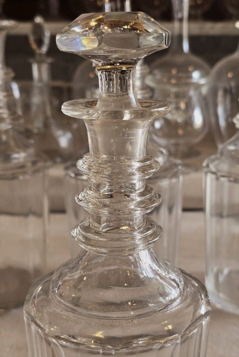 Antique Bottle N. 1 In Cut Crystal With  Facets – Early 20th Century-photo-3