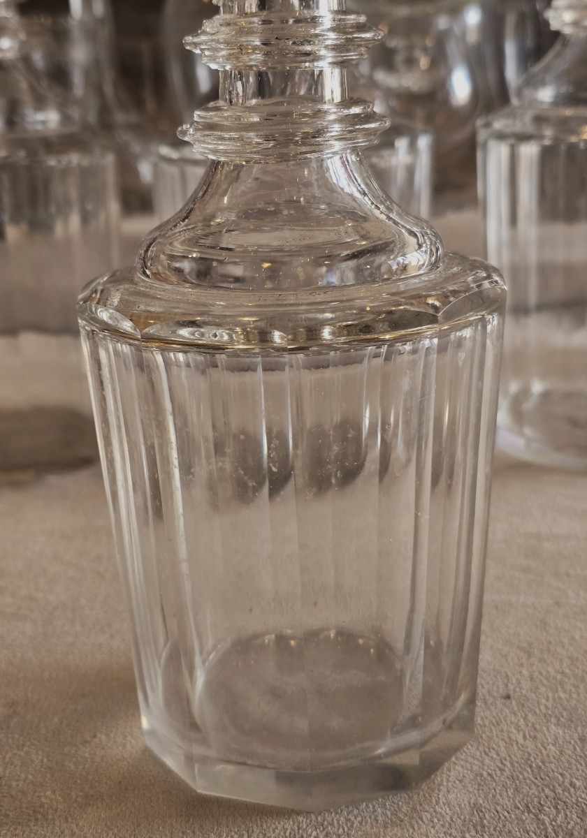 Antique Bottle N. 1 In Cut Crystal With  Facets – Early 20th Century-photo-4