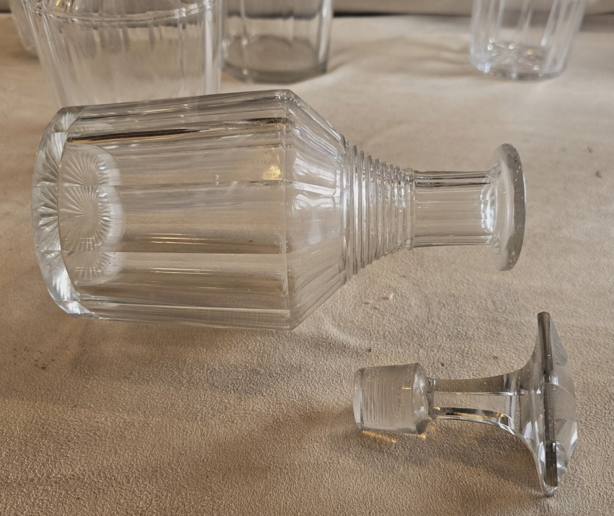 Antique Cut‑crystal Decanter N. 5 – England, 19th Century-photo-5