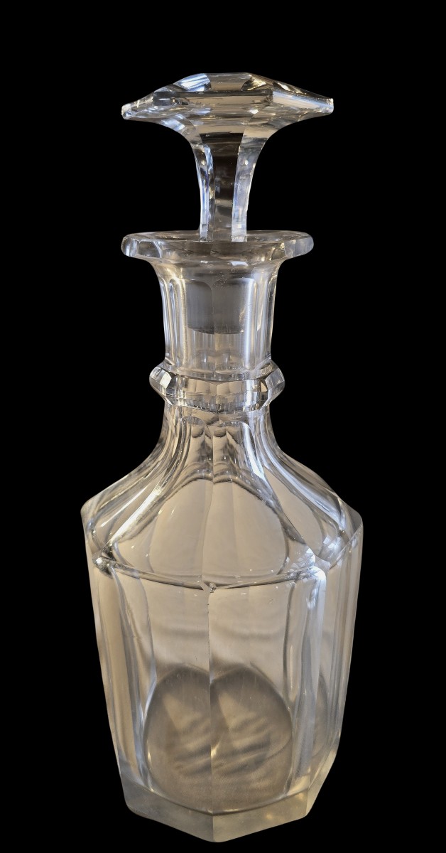 Antique Cut‑crystal Liqueur Carafe No. 7, 19th Century