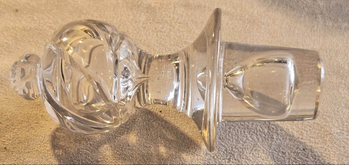 Antique Engraved Blown‑glass Carafe Baccarat Art Nouveau-photo-3