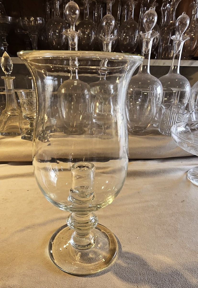 Ancien photophore en verre soufflé