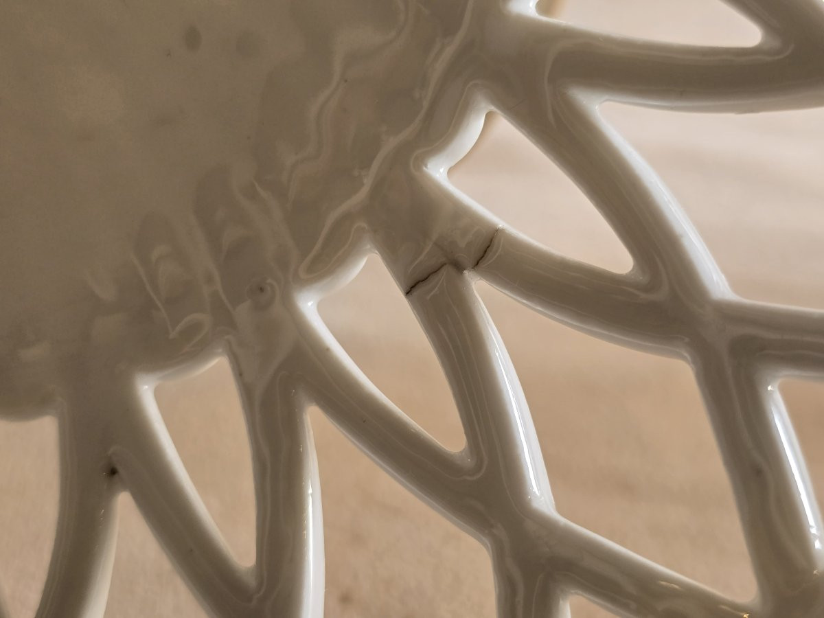 paire de coupes sur pied ajourées armoriées porcelaine de Paris XIXème siècle-photo-7