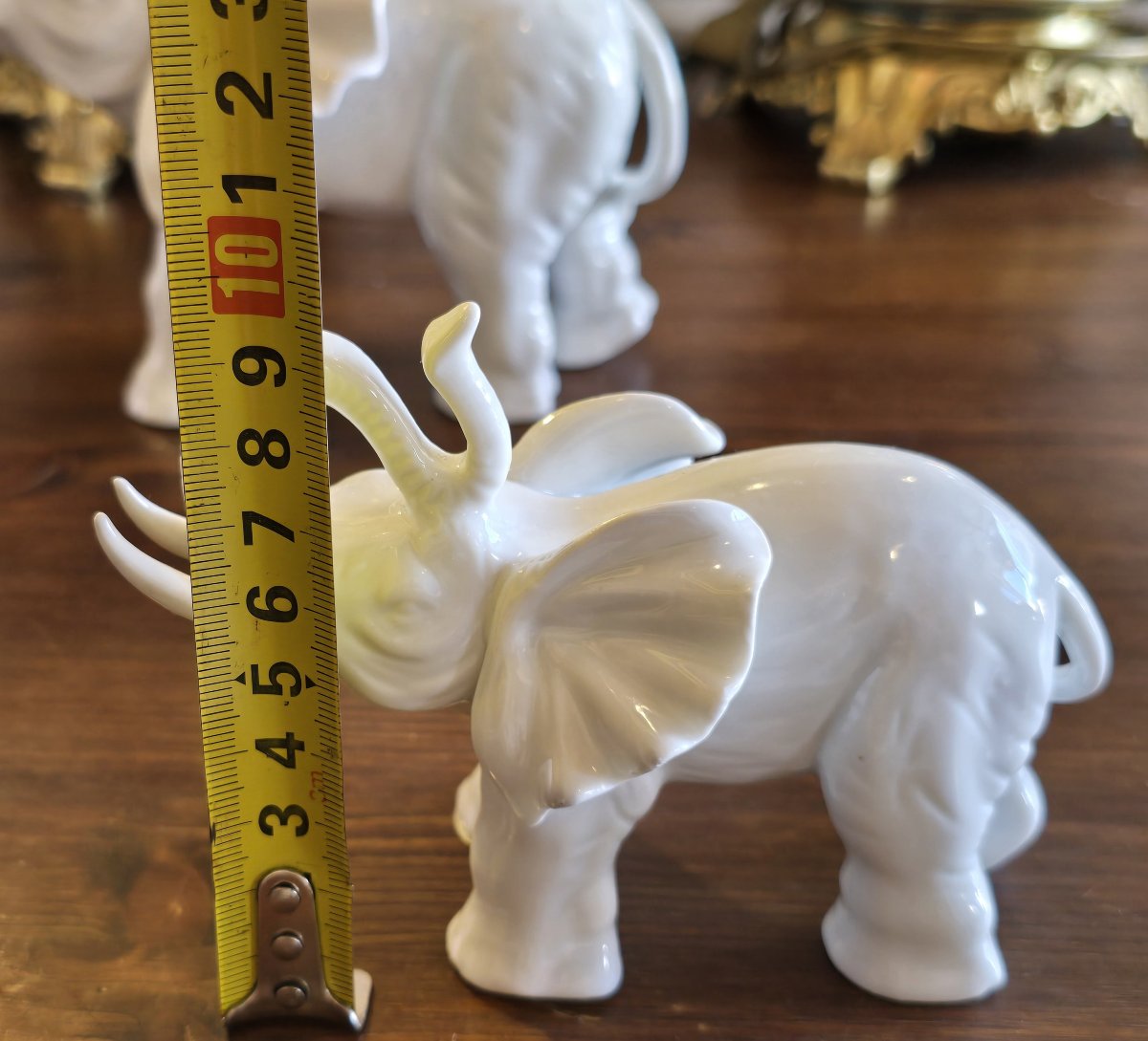 Two Vintage White Porcelain Elephant Figurines, Italy, Circa 1950–1970-photo-7