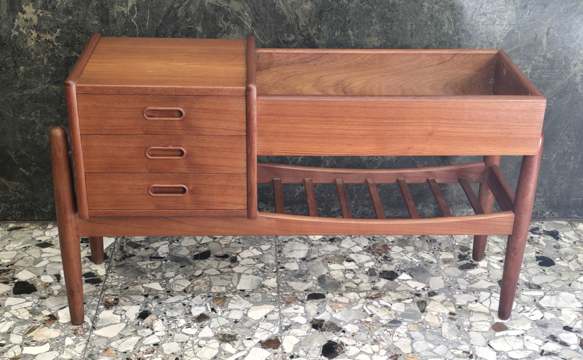 Danish Teak Planter Side Table By Arne Wahl Iversen, 1960s