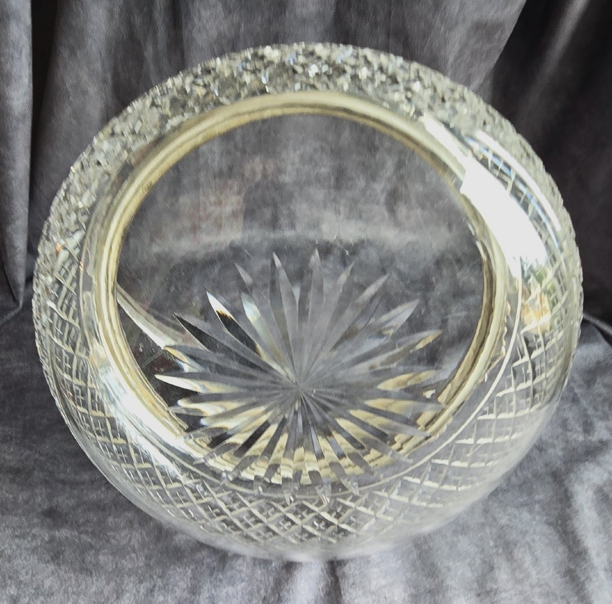 Antique Cut Crystal Basket With Silver-plated Mount, 1907-photo-2