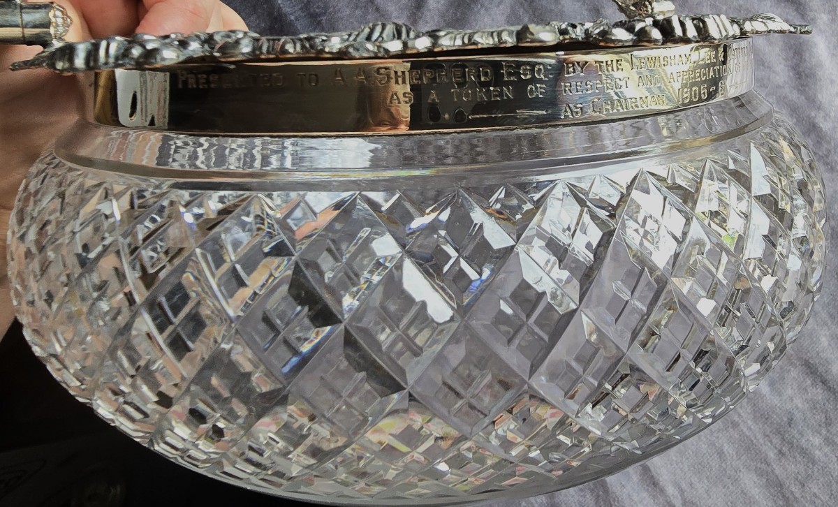 Antique Cut Crystal Basket With Silver-plated Mount, 1907-photo-3