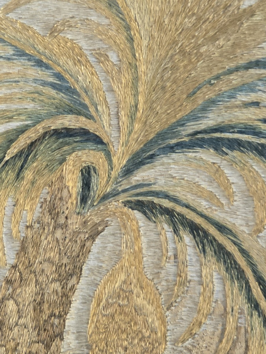 18th-century Silk Embroidery – The Baptism Of Christ-photo-4