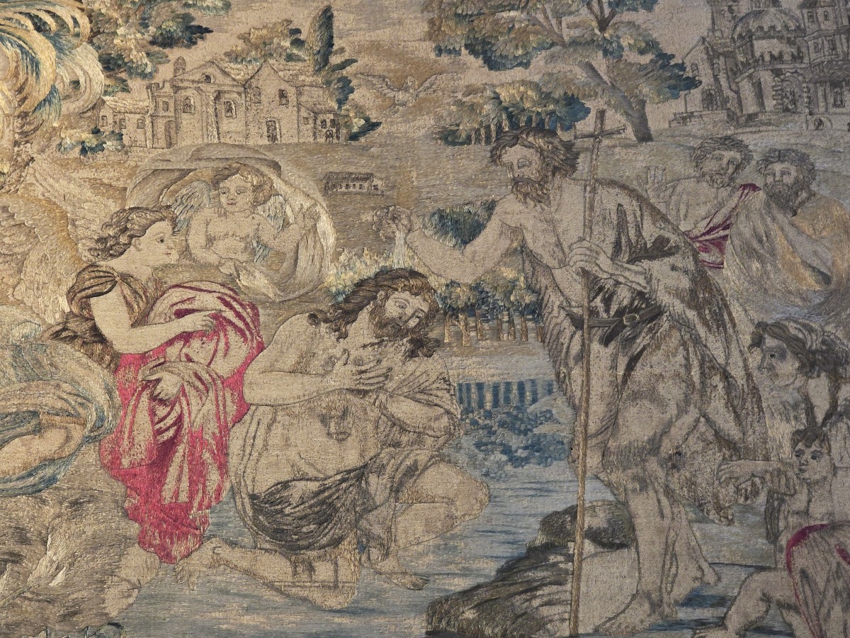 18th-century Silk Embroidery – The Baptism Of Christ