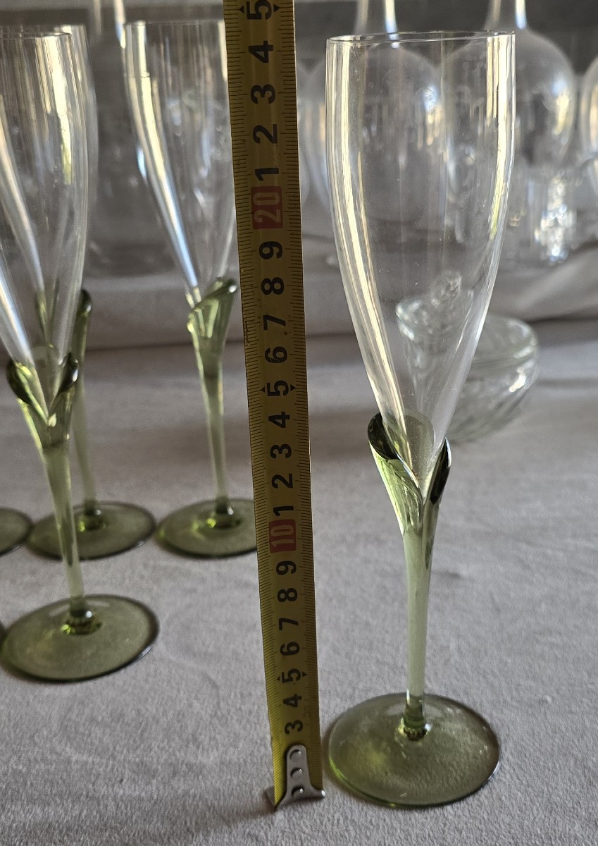 Série de six flûtes à champagne en cristal, Rosenthal modèle Papyrus-photo-4