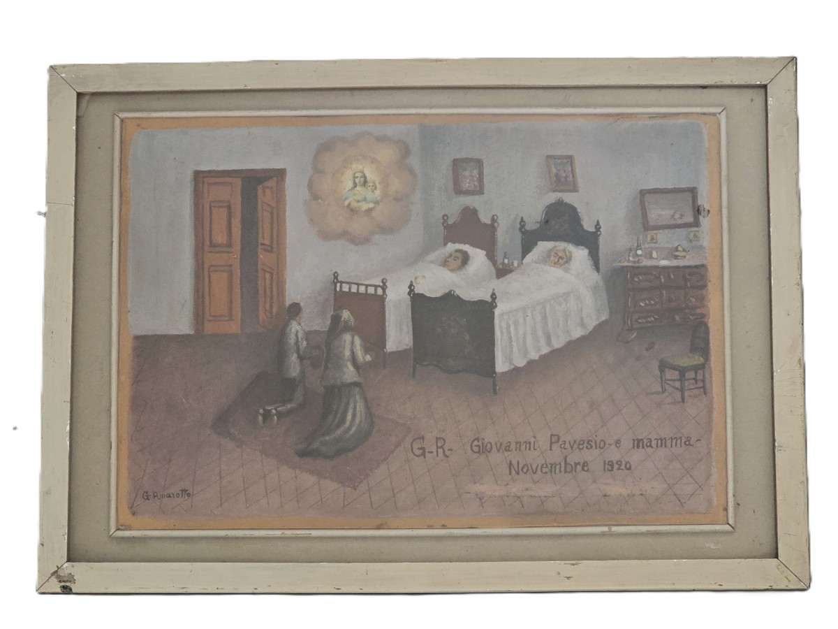 Votive And Naïve Painting, Gouache, Italian Ex‑voto, 1920-photo-2