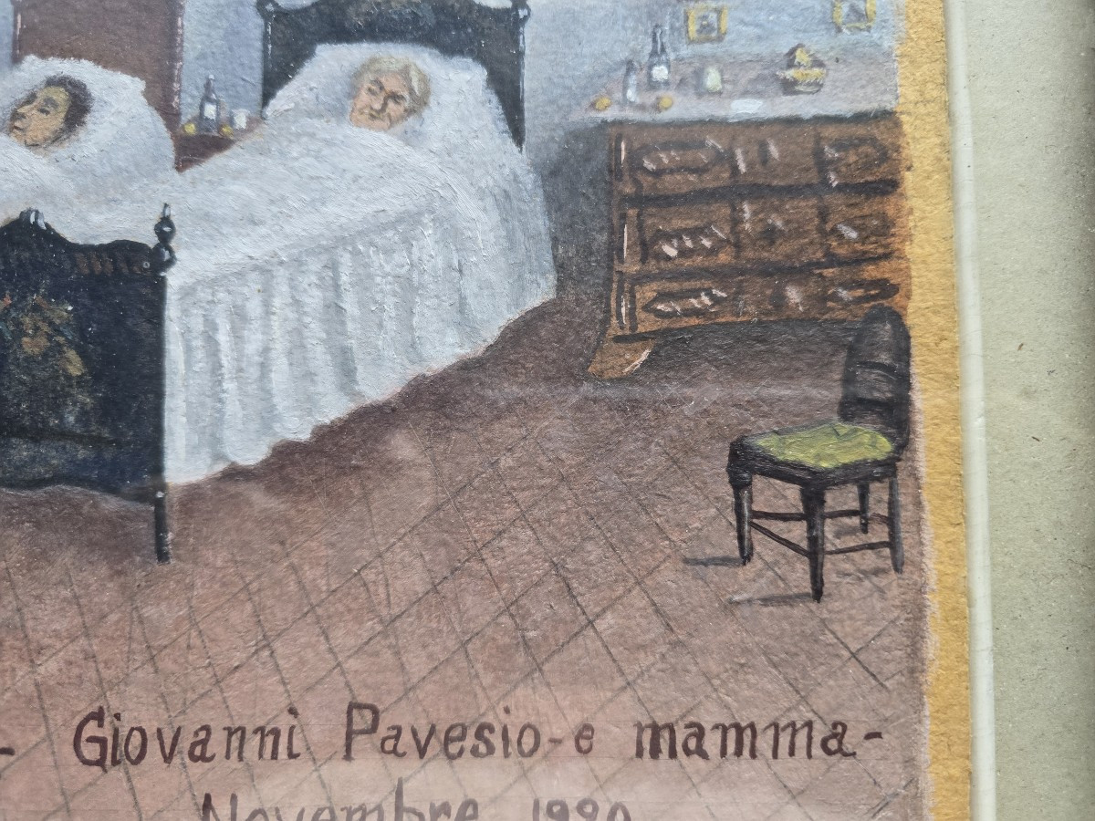 Votive And Naïve Painting, Gouache, Italian Ex‑voto, 1920-photo-1