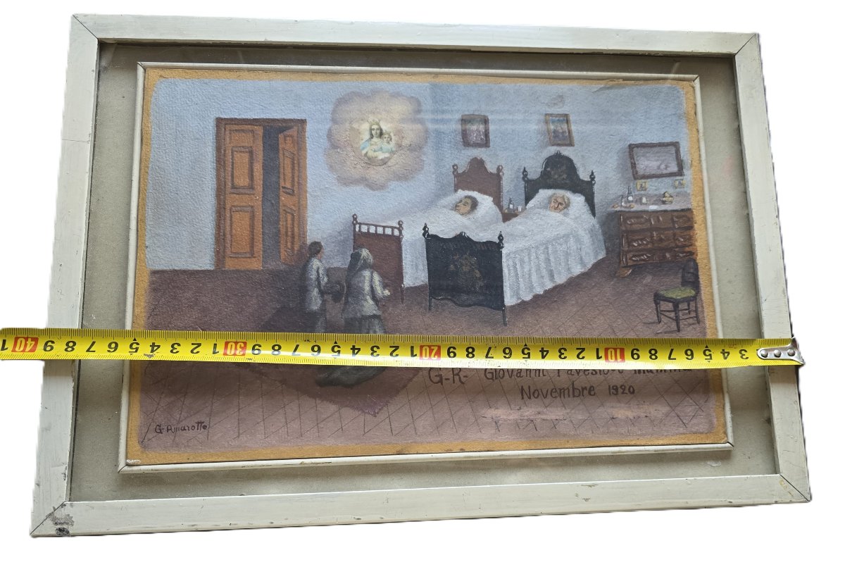 Votive And Naïve Painting, Gouache, Italian Ex‑voto, 1920-photo-4