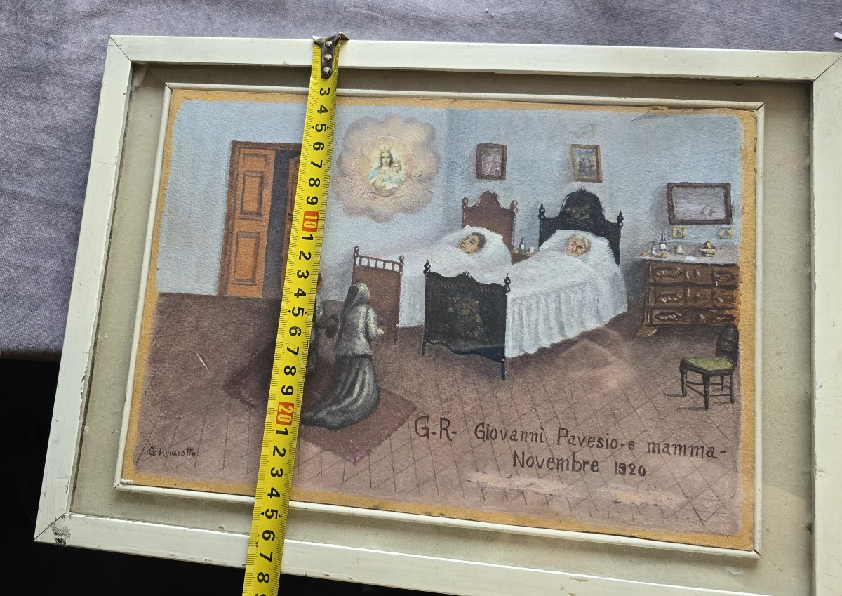 Votive And Naïve Painting, Gouache, Italian Ex‑voto, 1920-photo-5