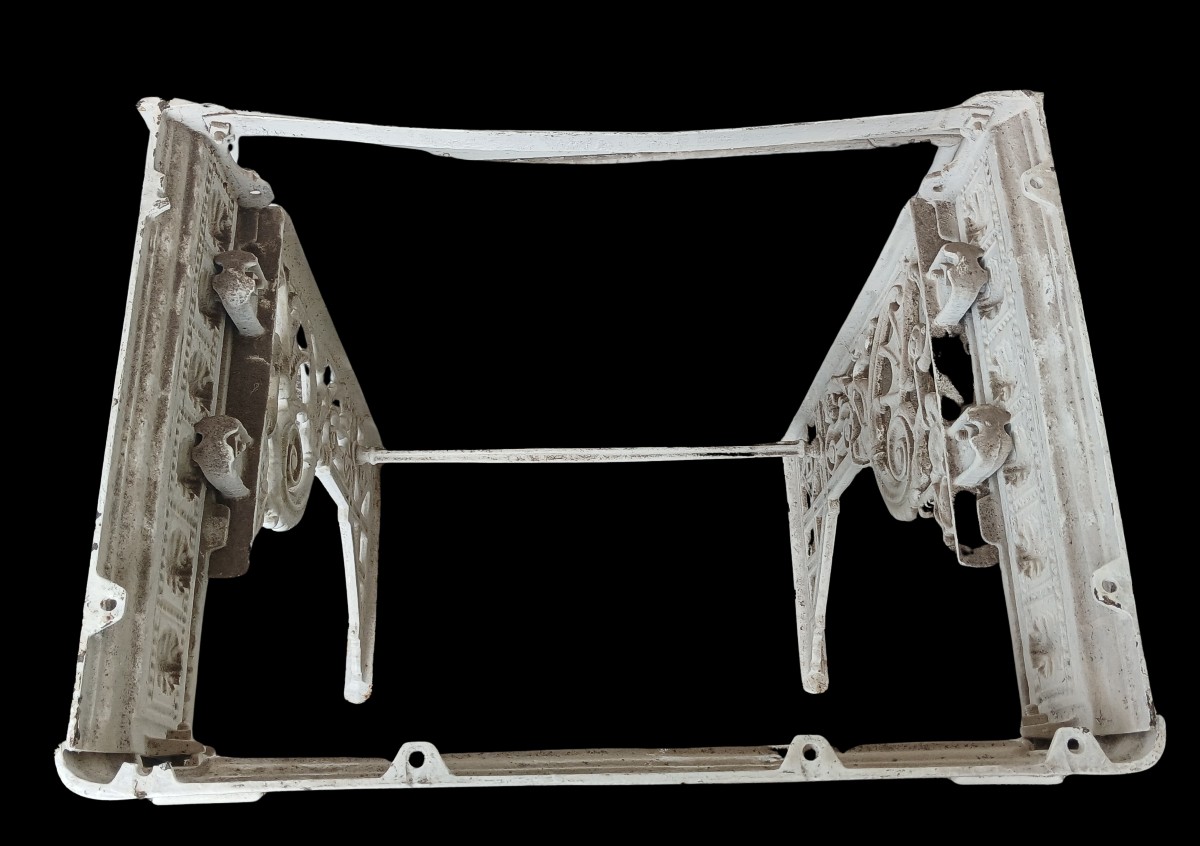 ancienne base de lavabo en fonte émaillée blanche, fin du XIXᵉ siècle-photo-4