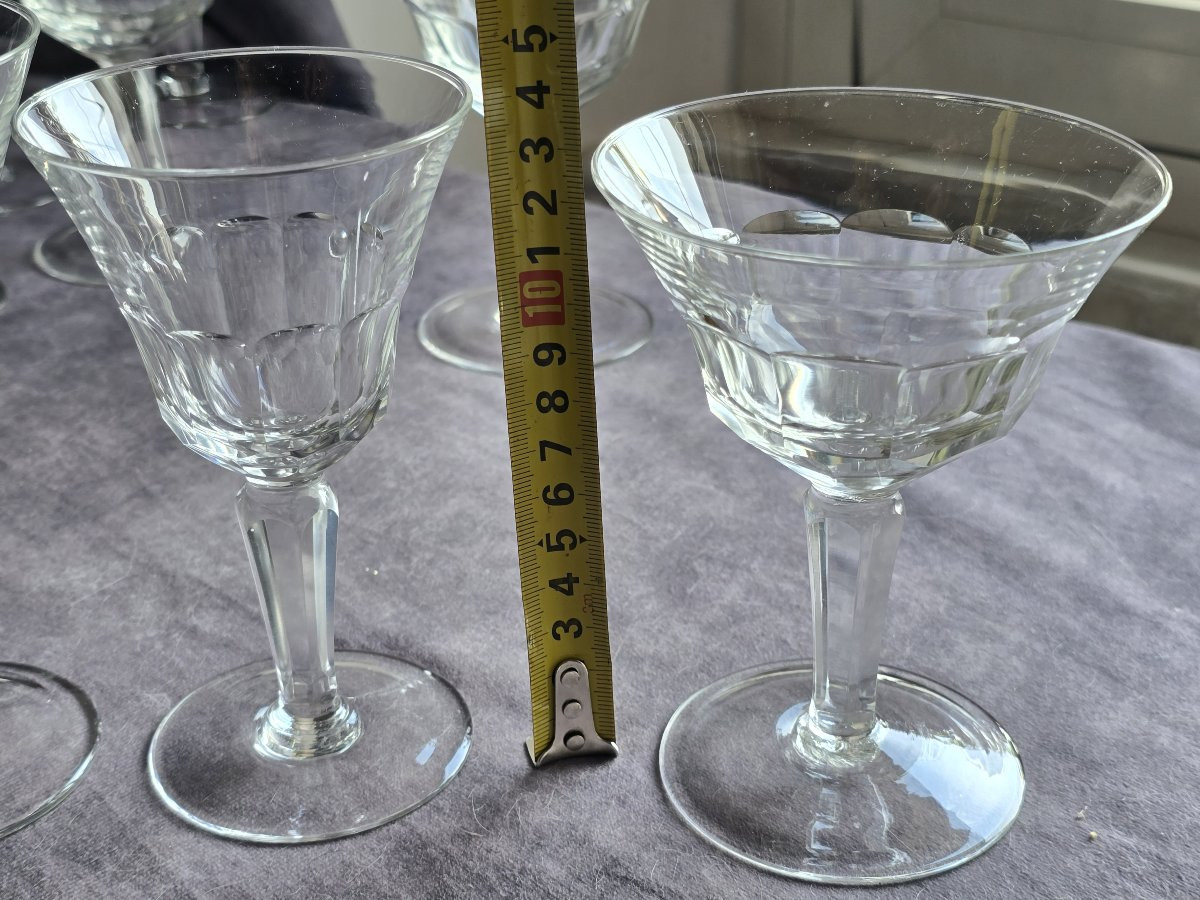 Set Of 18 Antique Cut Crystal Glasses-photo-4