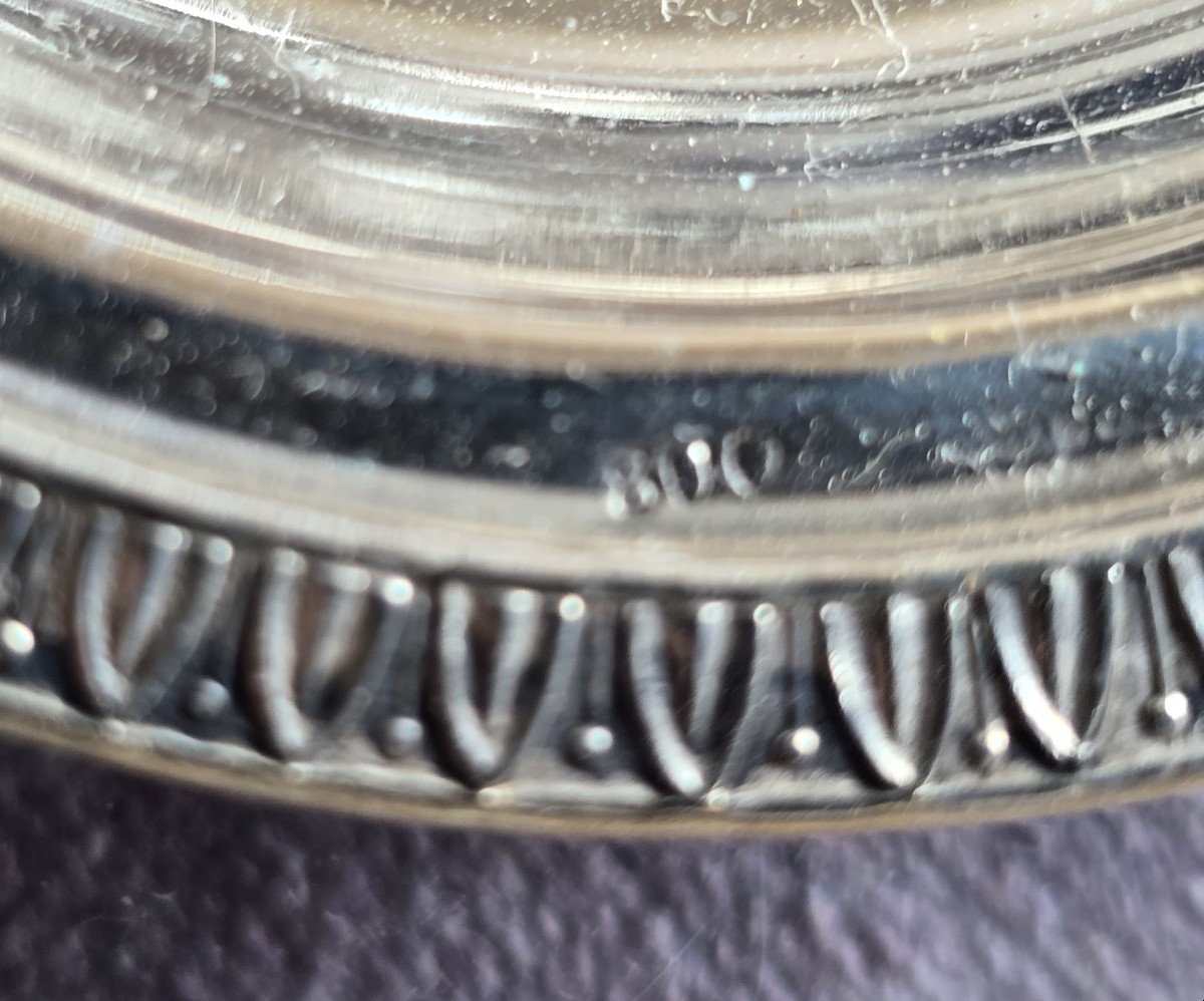 ancien serviteur de table huiler vinaigrier en cristal et argent massif style Empire -photo-1