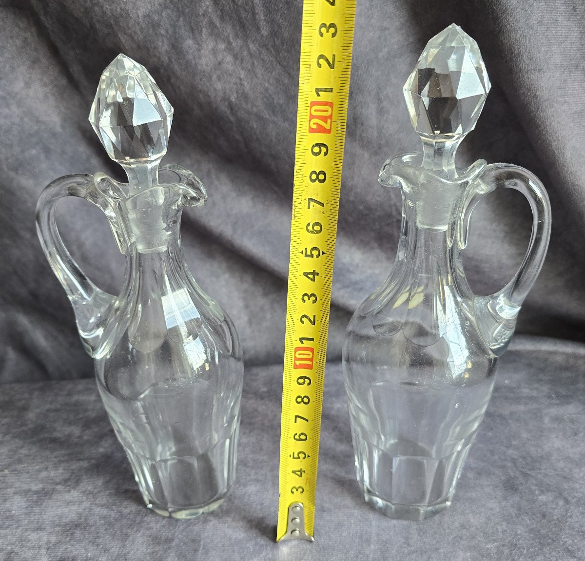 ancien serviteur de table huiler vinaigrier en cristal et argent massif style Empire -photo-7