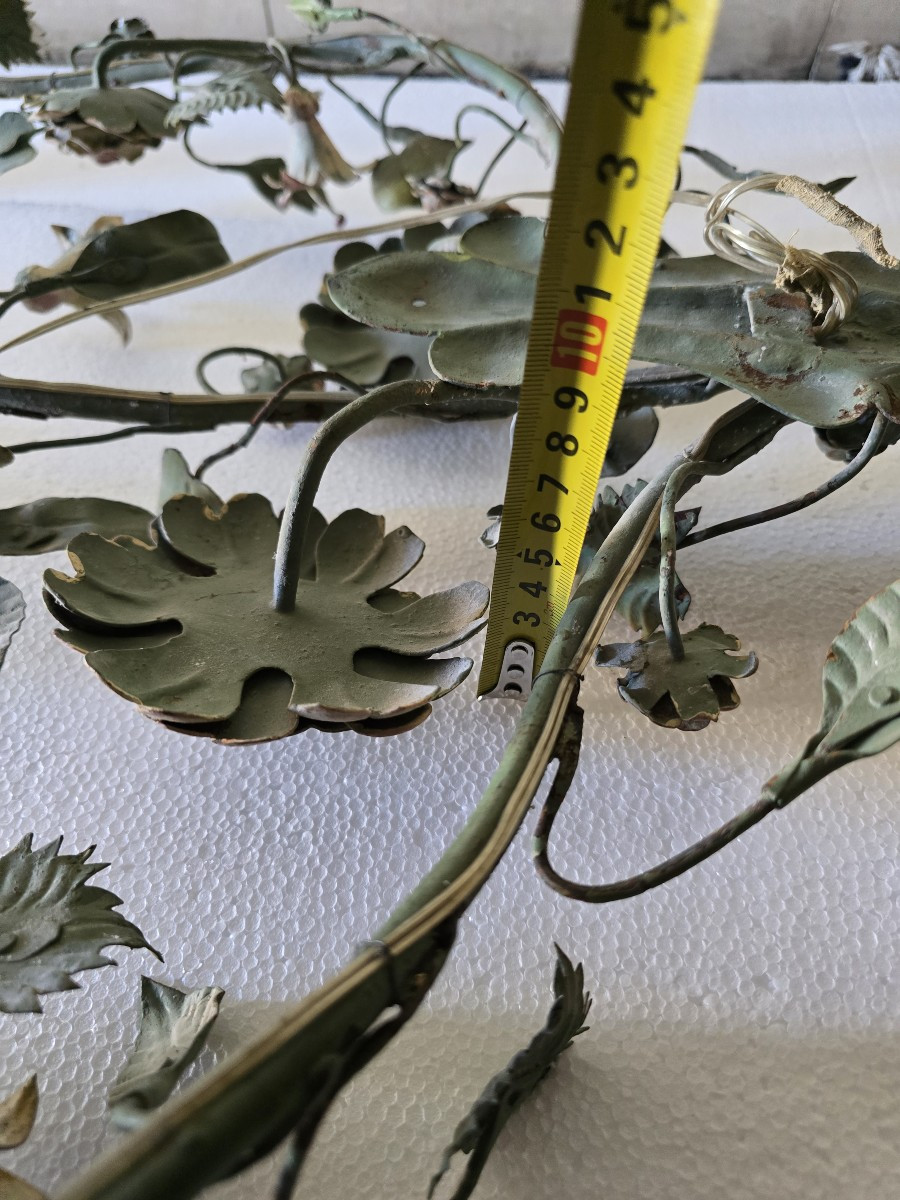 Large Antique Polychrome Wrought Iron Wall Sconce, Florence, Around The Mid‑20th Century-photo-8