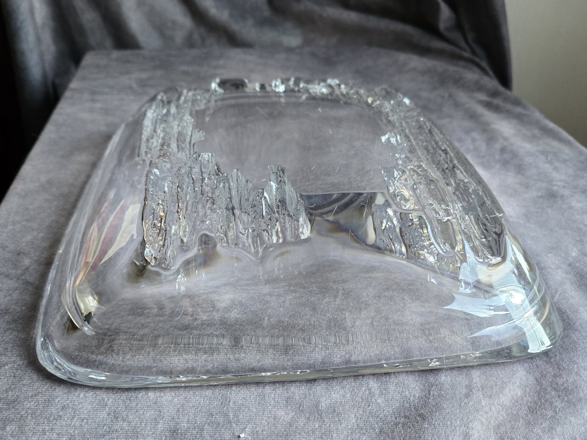 Crystal Catchall Bowl, Daum, France. Circa 1970-photo-3